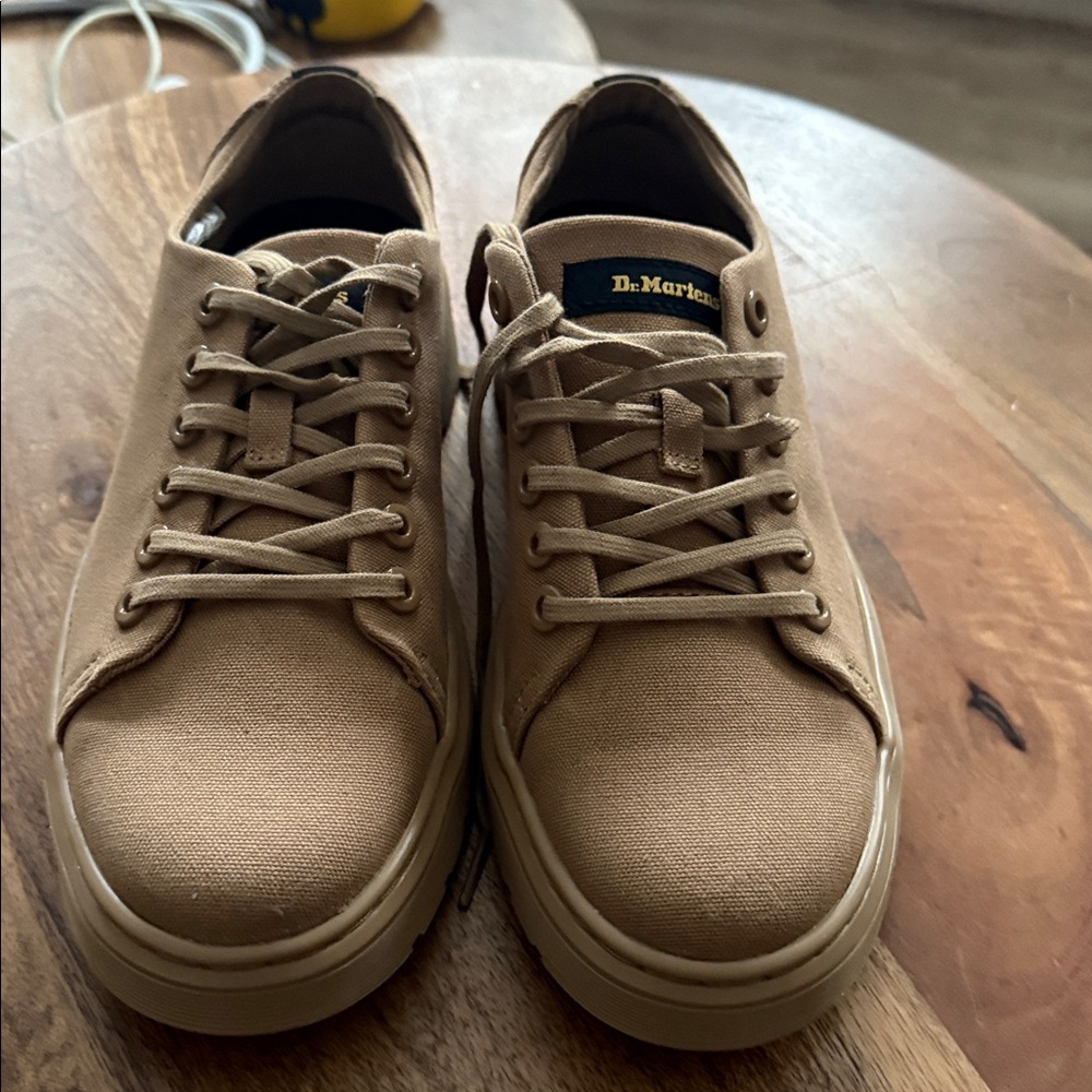 Dr. Martens Tan Canvas Sneakers – AirWair Sole, Lightweight & Casual Size 6